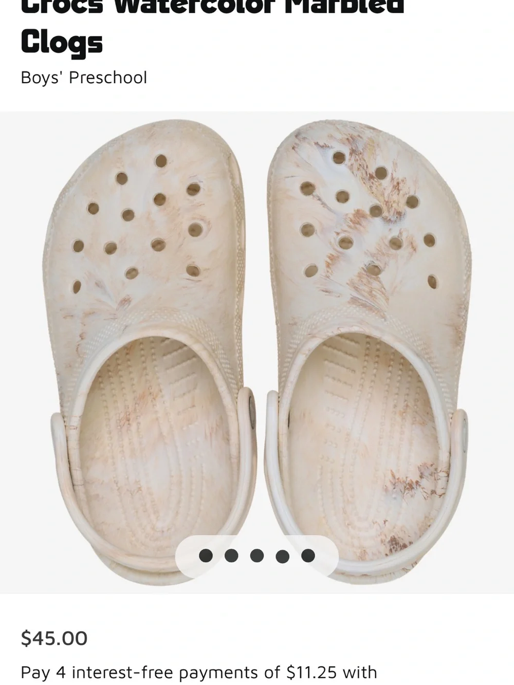 CROCS Kids Classic Clog in Marbled Watercolor